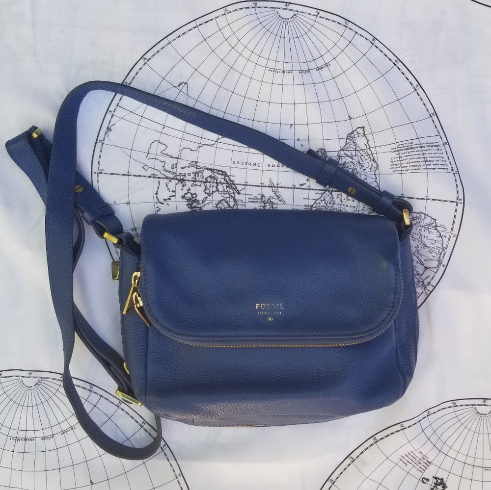 Blue Cross Body Fossil Purse